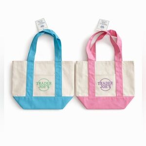 2 pastel Trader Joe’s mini totes